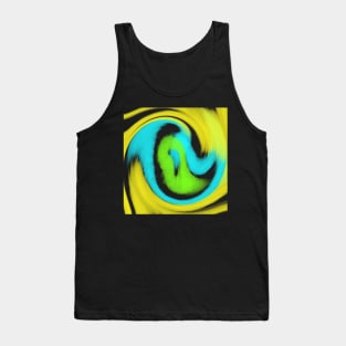 Yellow green blue watercolor abstract art Tank Top